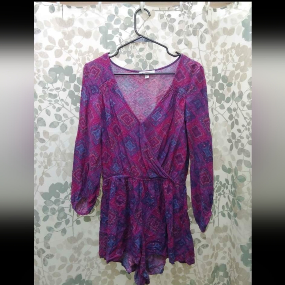 Purple paisley boho romper